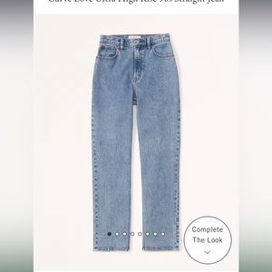 Size 25/0L Abercrombie Curve Love 90’s Straight Ultra High Rise Jeans